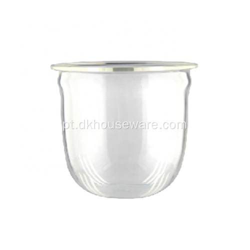 Jarro de vidro com tampa de silicone para inalador de chá de vidro